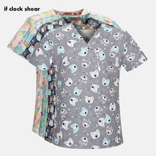 Load image into Gallery viewer, Hospital Nurse Scrub Tops high quality Medical Surgical Uniform Cartoon Beauty salon Dentist clinic pharmacy Pet doctor Uniforms